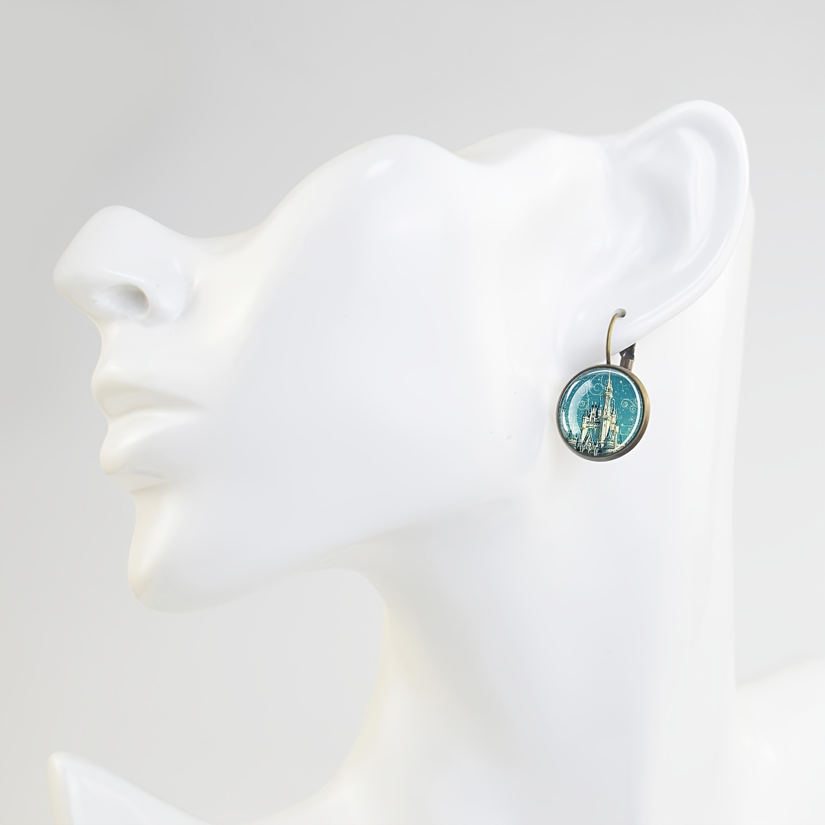 Vintage Castle Theme Round Earrings, Perfect Gift for Her